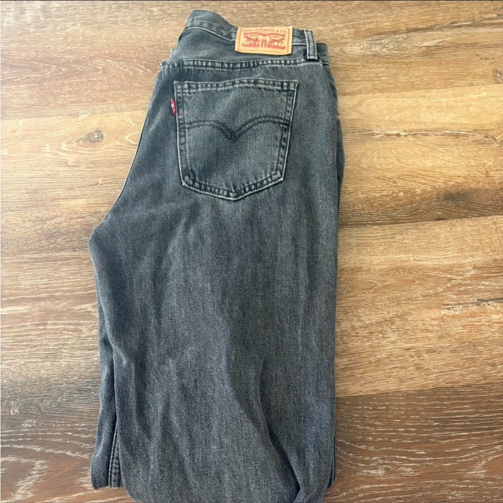 Levi's Washed Black low prob Straight Jeans